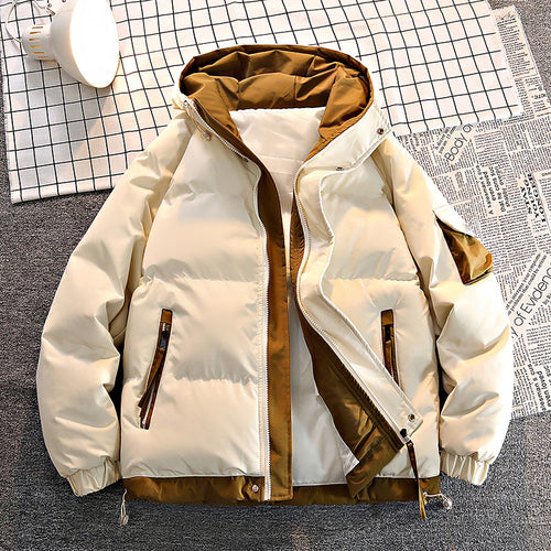 Herren  isolierte kapuzenpilotenjacke für kaltes Wetter mit Kordelzugsaum, elastischen Bündchen und schrägen Reißverschlusstaschen Drune