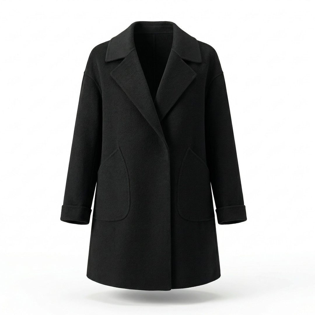 Damen Eleganter Wollmantel mit weit geschnittenem Design Drune