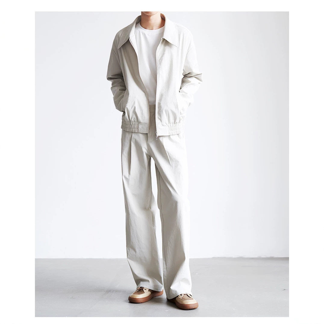 Herren weite hochtaillierte Bundfaltenhose aus Baumwollmix Drune