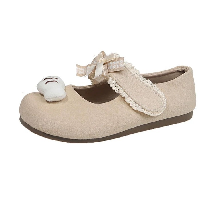 Damen Verspielte Mary-Jane-Ballerinas mit Plüsch‑Applikation und Klettverschluss Drune