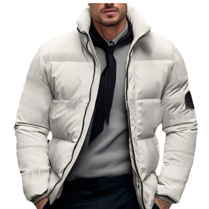 Herren gesteppte Winterjacke mit hohem Kragen und individuell anpassbarem Verschluss Drune