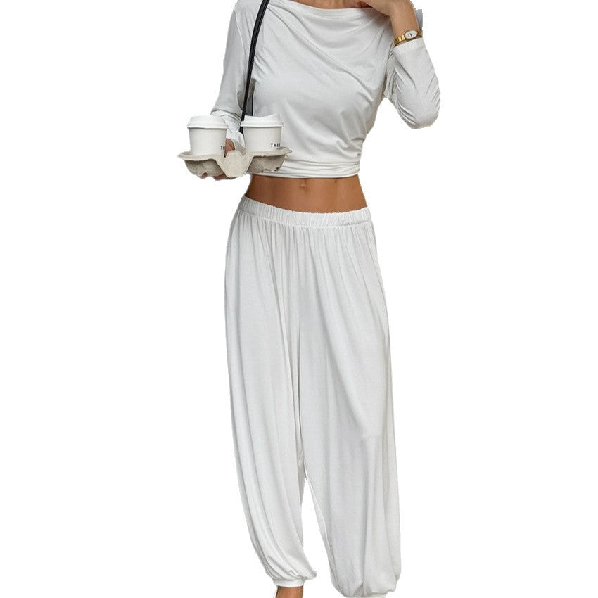 Damen Bequemes Lounge-Set aus locker sitzendem Oberteil und harem-artiger Hose Drune
