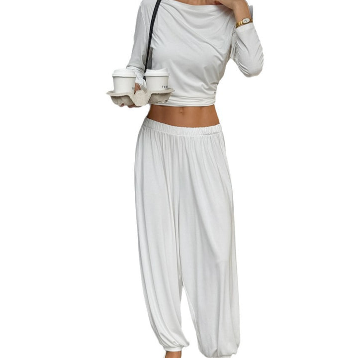 Damen Bequemes Lounge-Set aus locker sitzendem Oberteil und harem-artiger Hose Drune