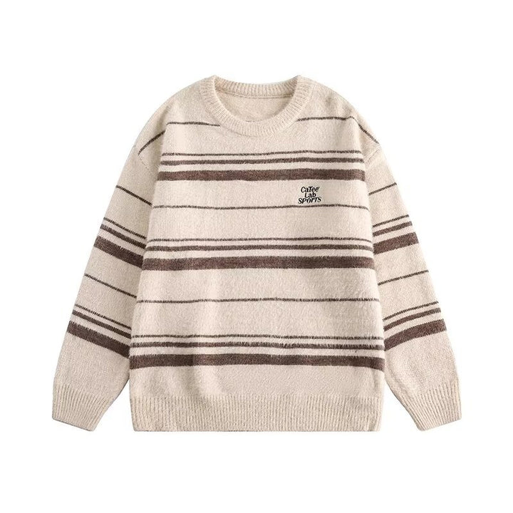 Damen Moderner Strickpullover mit Streifenmuster Drune