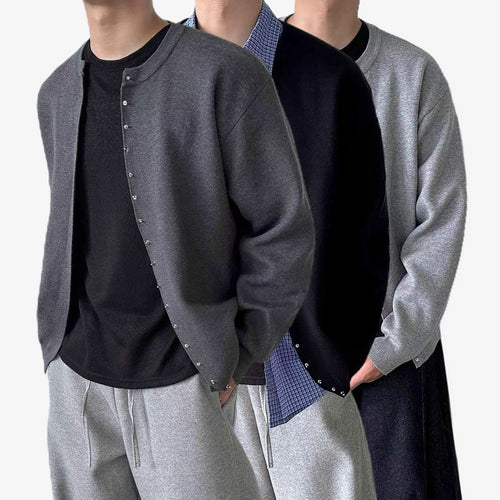 Herren Lässige Strickjacke mit Knopfleiste Drune
