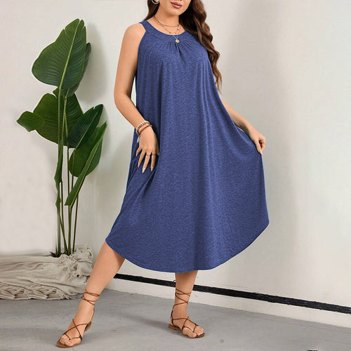 Damen lässiges A-Linien-Kleid mit großzügigem Schnitt und atmungsaktivem Material Drune