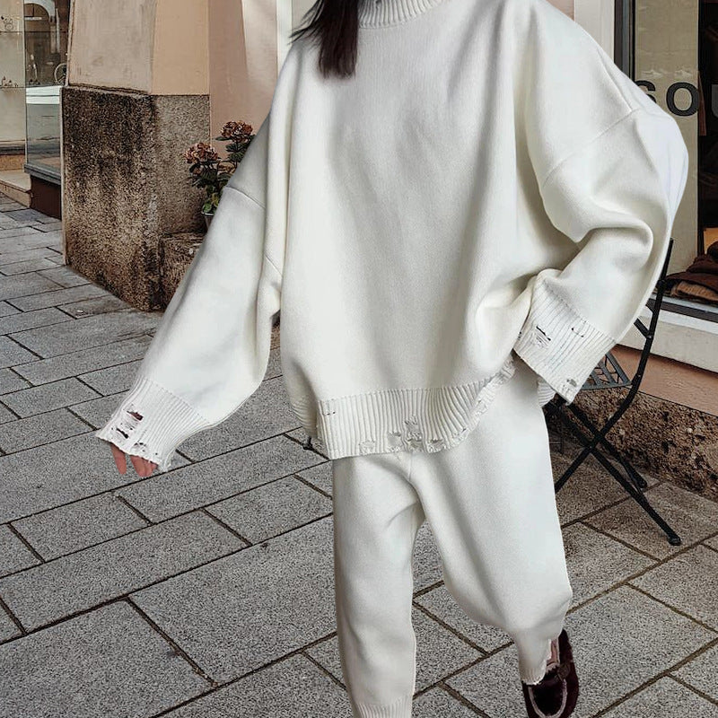 Damen Strickanzug mit oversized Schnitt und modischen Details Drune