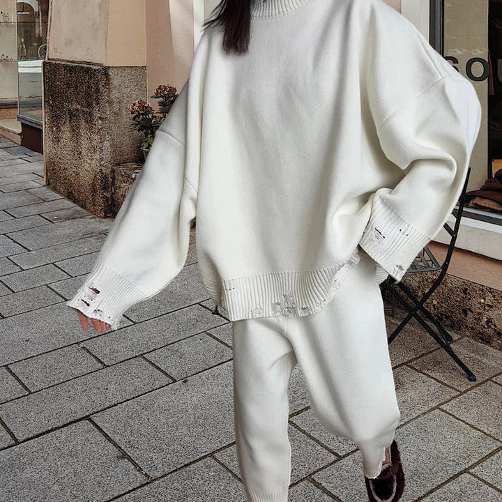 Damen Strickanzug mit oversized Schnitt und modischen Details Drune