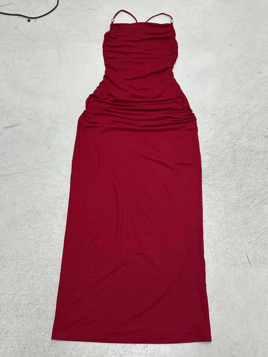 Damen elegantes Maxikleid mit raffinierten Rüschendetails und verstellbaren Trägern Drune