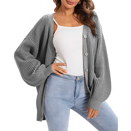 Damen Grober Strickcardigan mit offenem Design und lässigem Schnitt Drune
