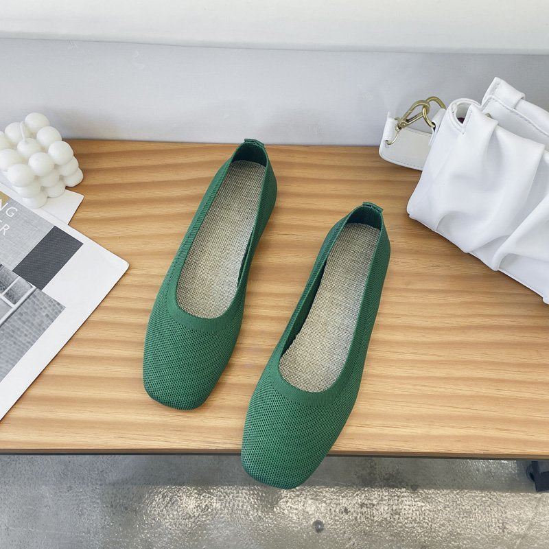 Damen atmungsaktive Ballerinas aus flexiblem Stoff Drune