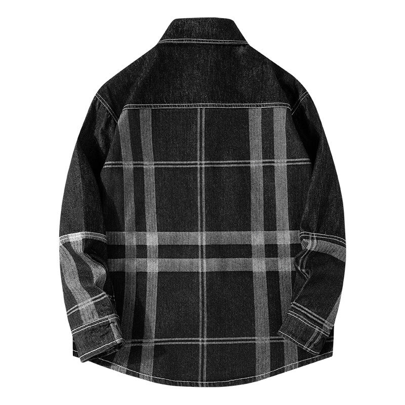 Herren Gemusterte Hemdjacke im Denim-Stil Drune