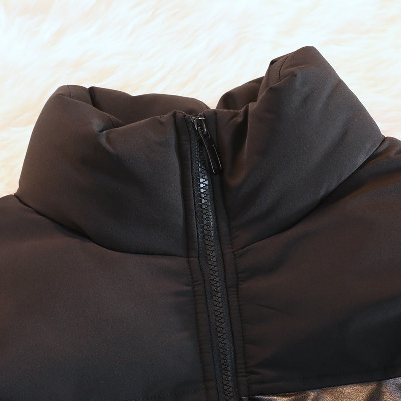 Unisex Wattierte Oversize-Steppjacke mit Stehkragen und verdecktem Reißverschluss Drune