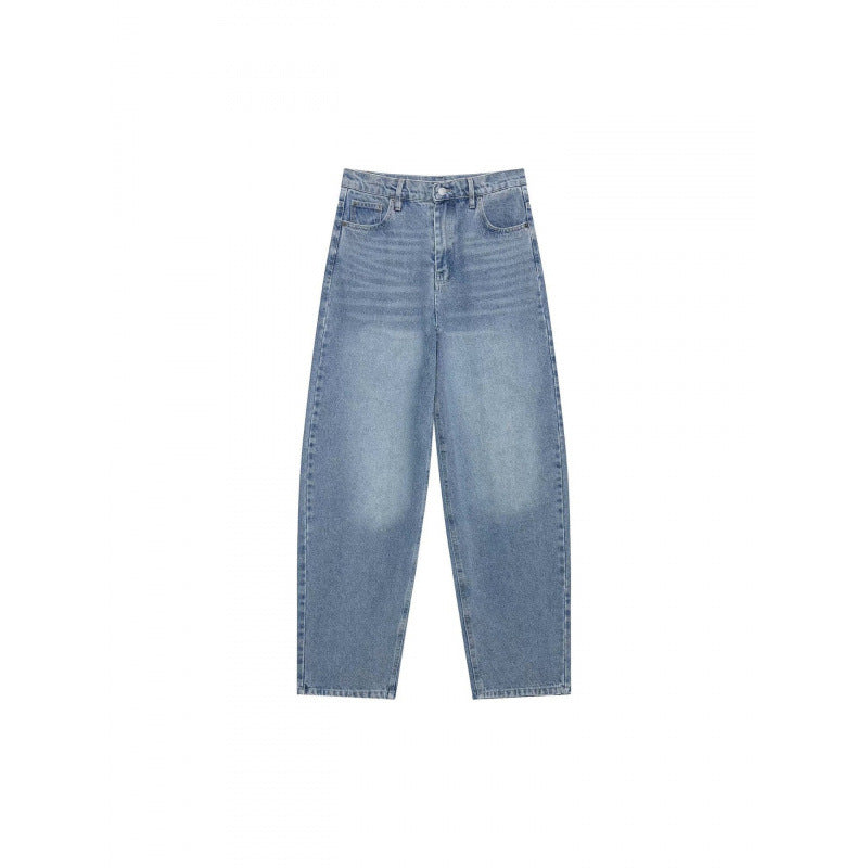 Damen Hochtaillierte weite Streifenjeans im Retro‑Look Drune