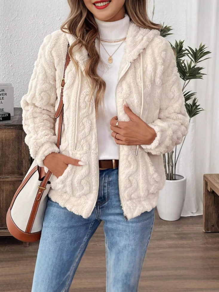 Damen kuscheliger Fleece-Jacke mit oversized Schnitt Drune