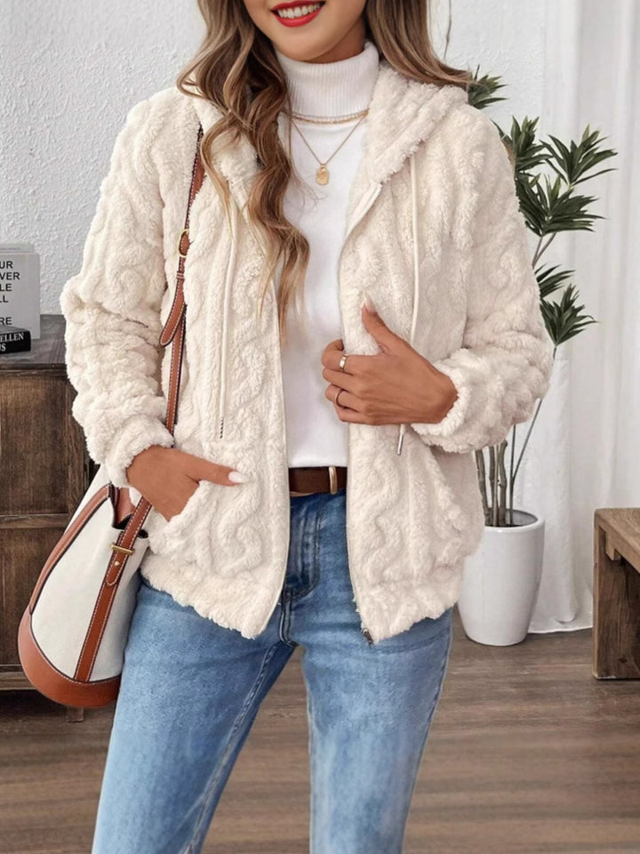 Damen kuscheliger Fleece-Jacke mit oversized Schnitt Drune