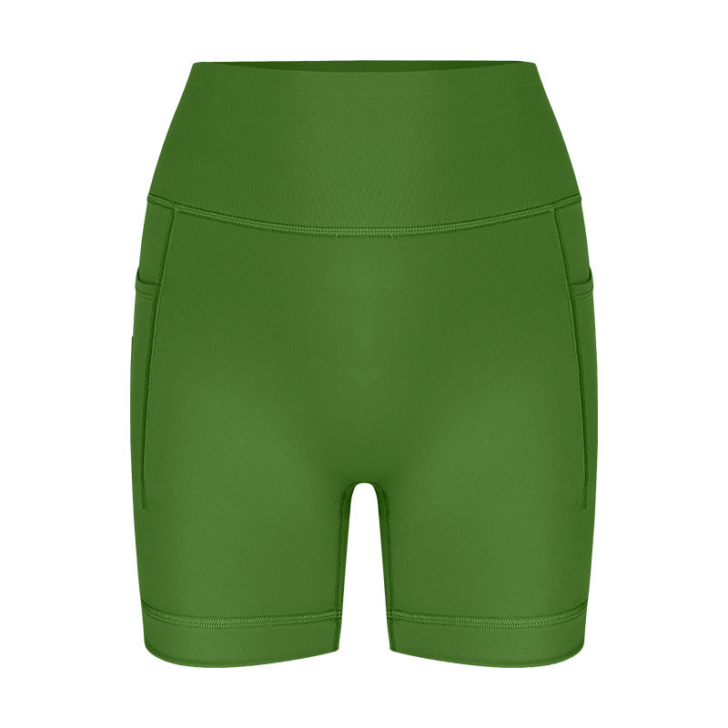 Damen sportliche hoch Taillierte Radlerhose mit praktischen Seitentaschen Drune