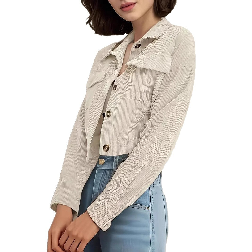 Damen Kurzarm-Cropped-Jeansjacke