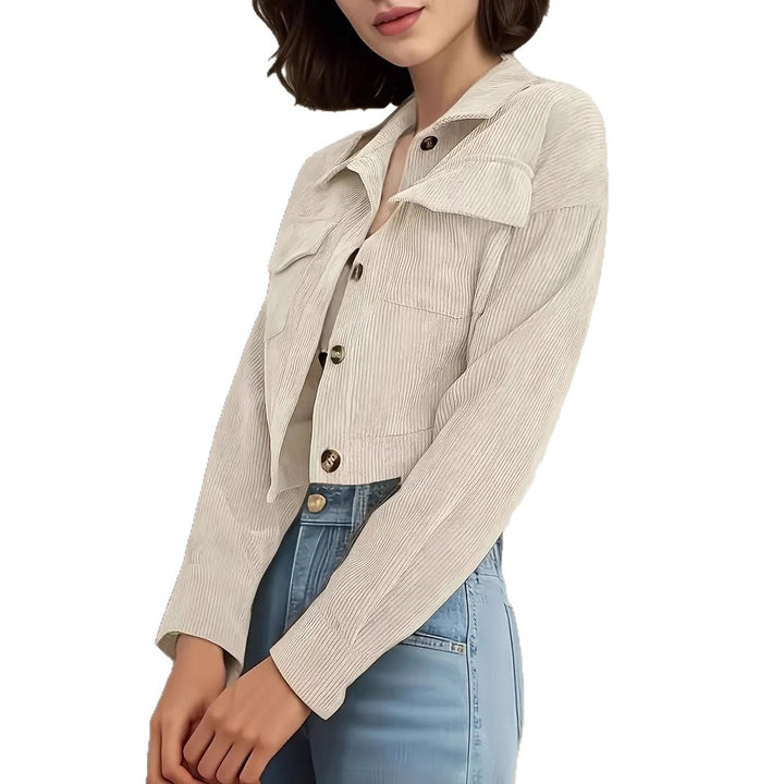 Damen Kurzarm-Cropped-Jeansjacke
