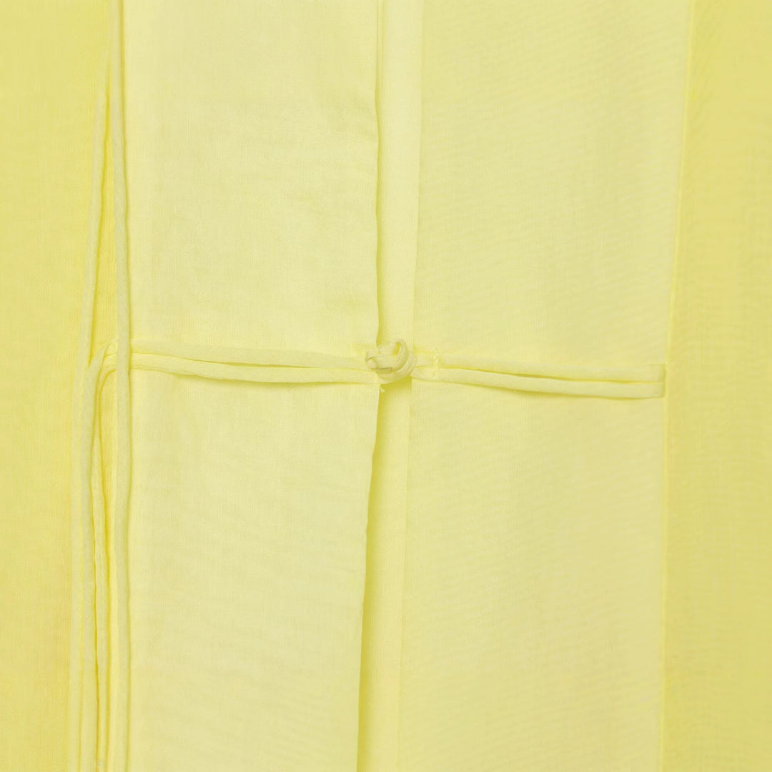 Damen Weites Kimono‑Cape aus leichter Chiffon‑Optik mit dekorativen Knotenverschlüssen Drune