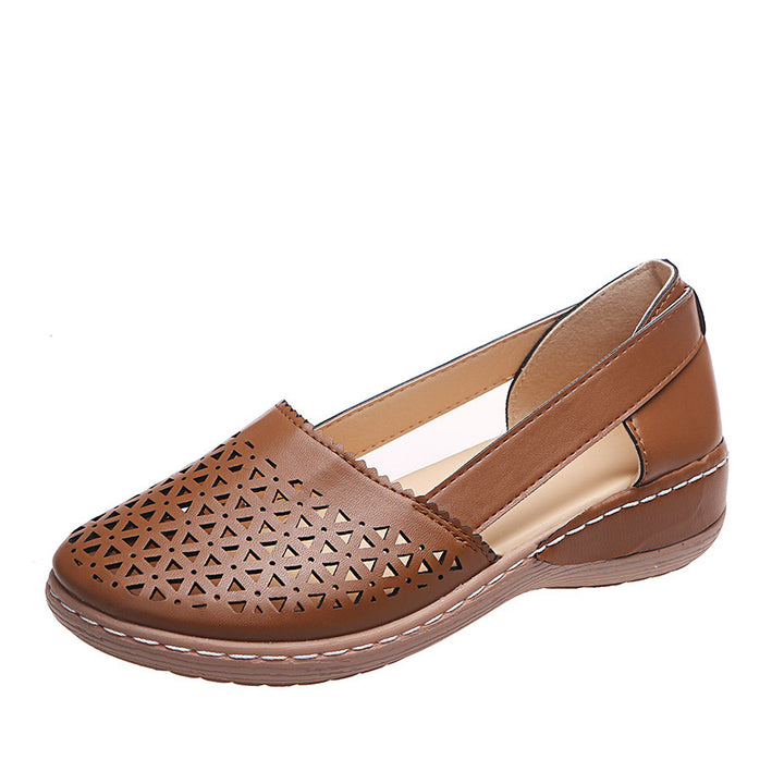 Damen  perforierte Slipper-Pumps mit seitlichen Cut-Outs elastischem Fersenband und dämpfender Komfortsohle Drune
