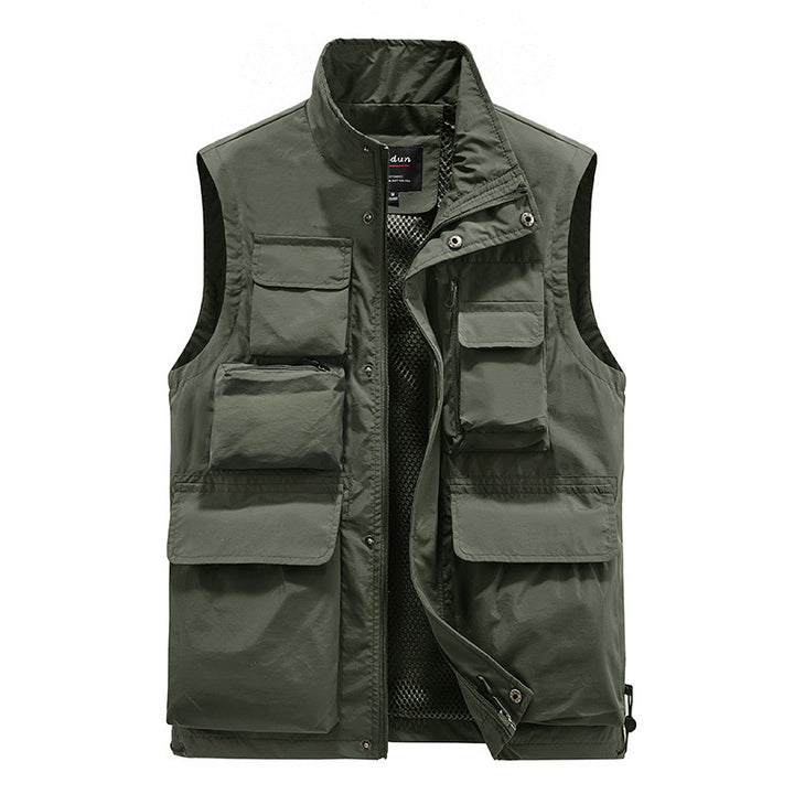 Herren Multifunktionale Utility-Weste mit Mehrfachtaschen und atmungsaktivem Meshfutter Drune