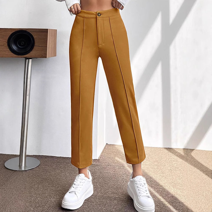 Damen elegante chino Hose mit taillierter Passform Drune