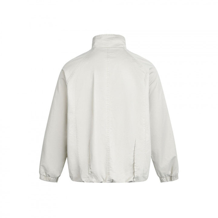 Herren Minimalistische Nylon-Bomberjacke mit Stehkragen, Raglanärmeln und gerafftem Saum Drune