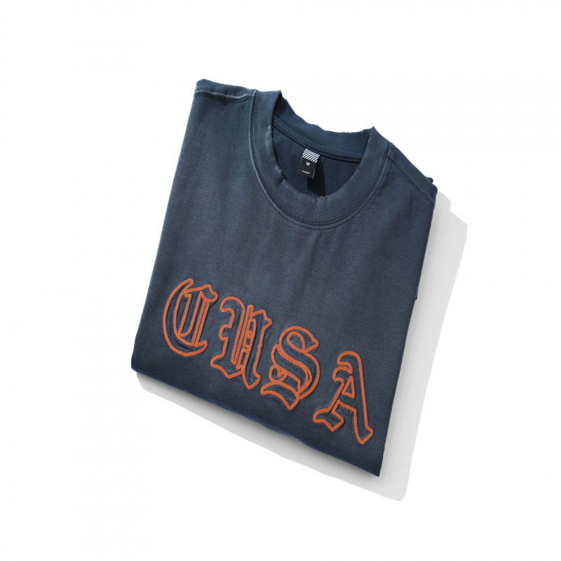 Unisex Oversize-Longsleeve Sweatshirt mit Gothic-Logo-Stick und washed Finish Drune