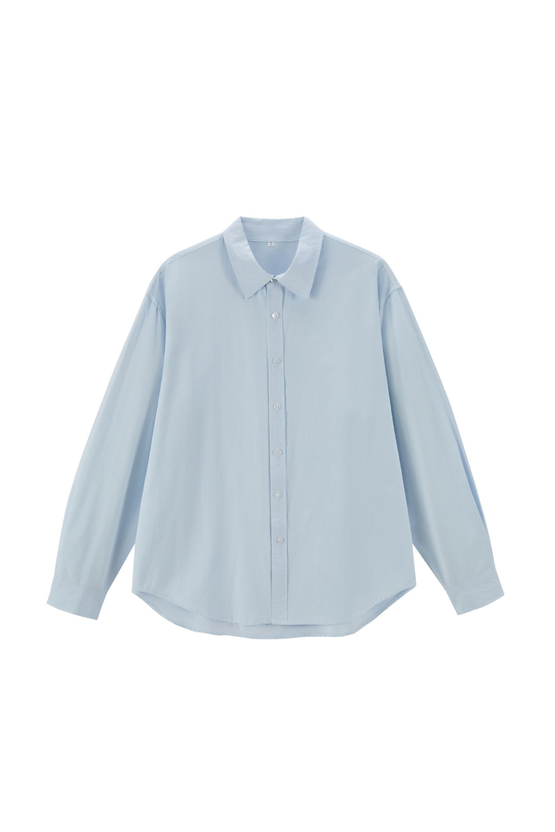 Damen Oversize Baumwollbluse mit Kentkragen und abgerundetem Saum Drune