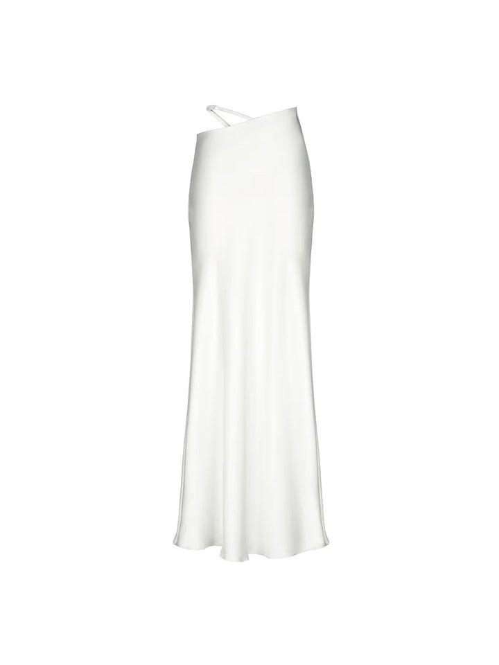 Damen Elegantes Maxikleid mit schulterfreiem Design und seidigem Finish Drune
