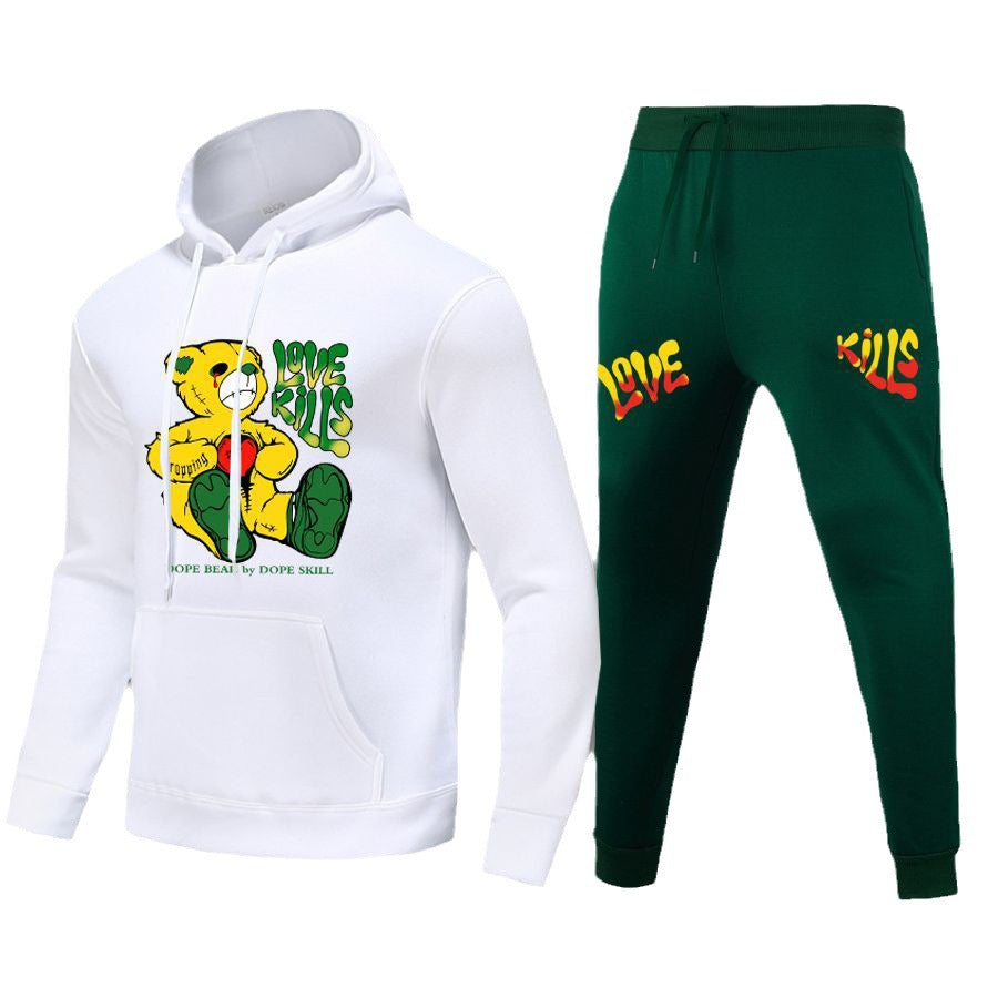 Damen Kapuzenpullover und Jogginghose Set mit trendigem Druckdesign Drune
