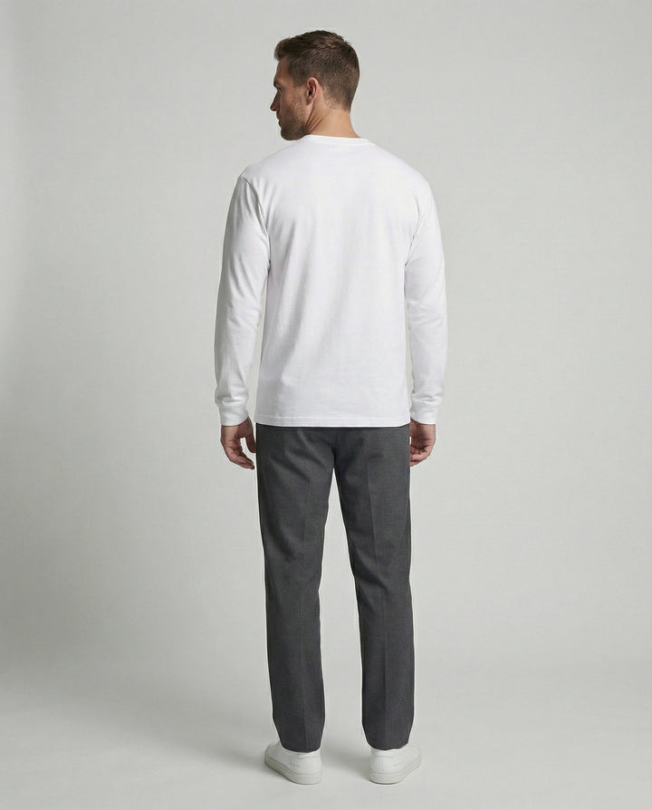 Lässiges Baumwoll Langarmshirt Weiß Oversize T-Shirt für coole Urban Styles