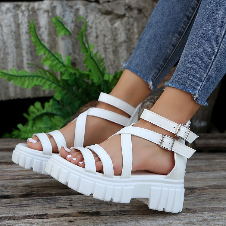 Damen Chunky Sandalen mit verstellbaren Riemen und rutschfester Sohle Drune