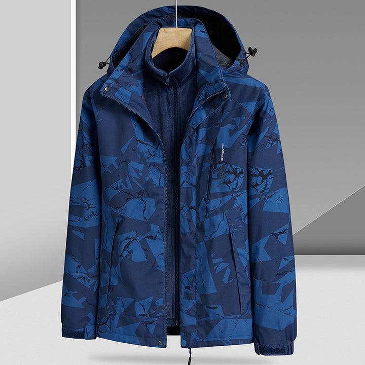 Herren Wasserabweisende Outdoor-Jacke mit integrierter Fleece-Innenjacke Drune