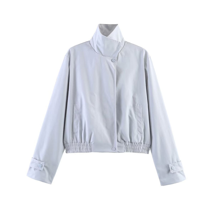 Damen Kurze wasserabweisende Blousonjacke mit hohem Stehkragen und Taillenbündchen Drune