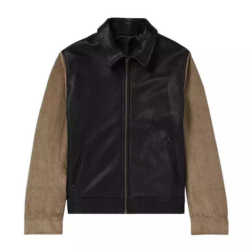 Herren modische Übergangsjacke mit Kontrastärmel und modernem Kragen Drune