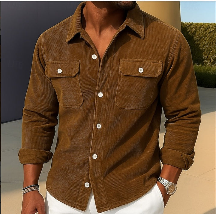 Herren Lässige Kord Jacke Drune