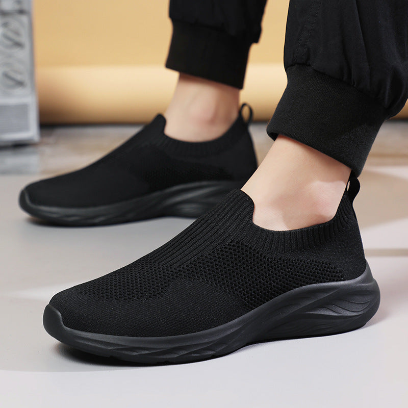Unisex nan elastischer Strick-Schlupfschuh mit ergonomischer Dämpfungssohle und Fersenlasche Drune
