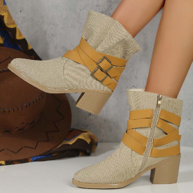 Drune | Vintage-Stiefel Mit Klobigem Absatz
