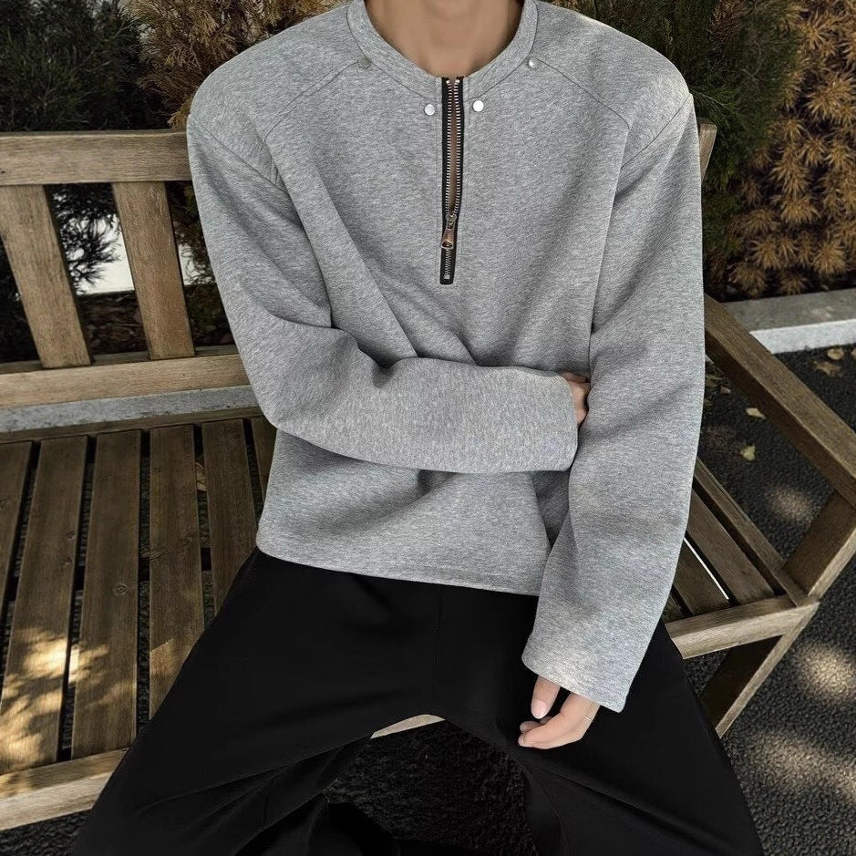 Herren Hochwertiger Stehkragenpullover Drune