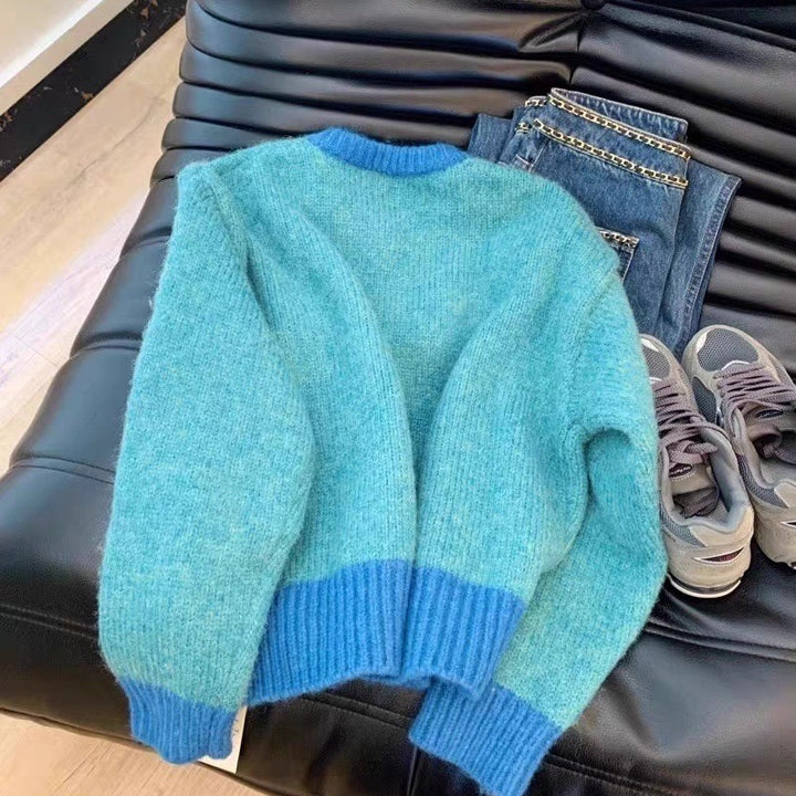 Damen Weiche Strickjacke mit luxuriösen Knöpfen und Kontrastbündchen Drune