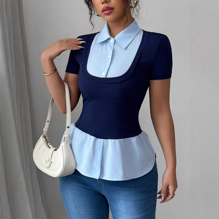 Damen Elegantes Oberteil mit fließendem Saum Drune