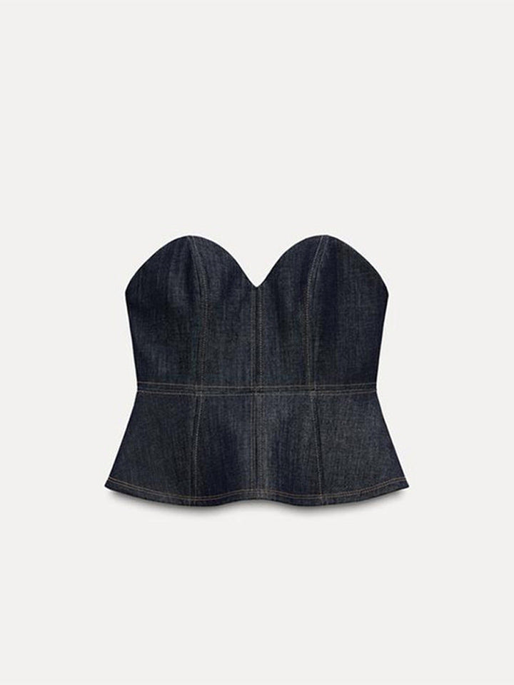 Damen Jeansblazer im modernen Look mit tailliertem Schnitt und praktischen Taschen Drune