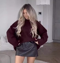 Damen 20+ oversized Feinstrickpullover mit extralangen Glockenärmeln Drune