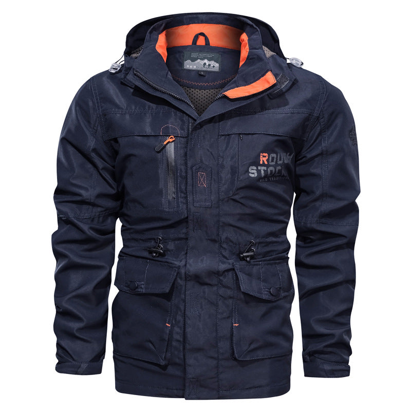 Herren nan wasserfeste und winddichte Outdoorparka mit abnehmbarer Kapuze Drune