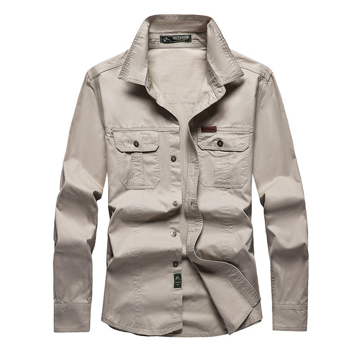 Herren Robustes Canvas-Hemdjacke im Utility‑Stil Drune