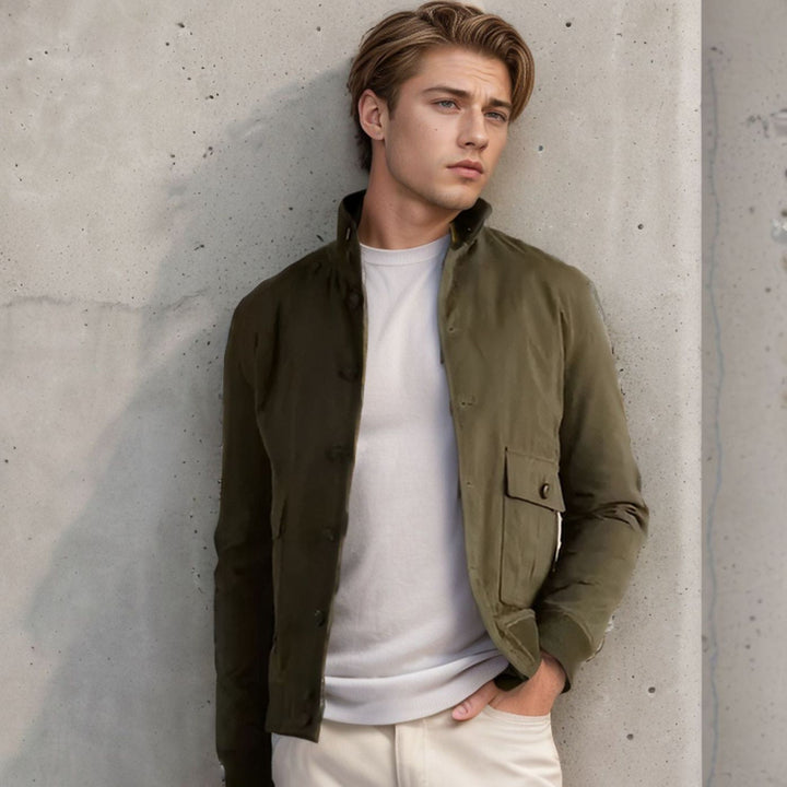Herren modische Wildlederjacke mit strukturiertem Design Drune