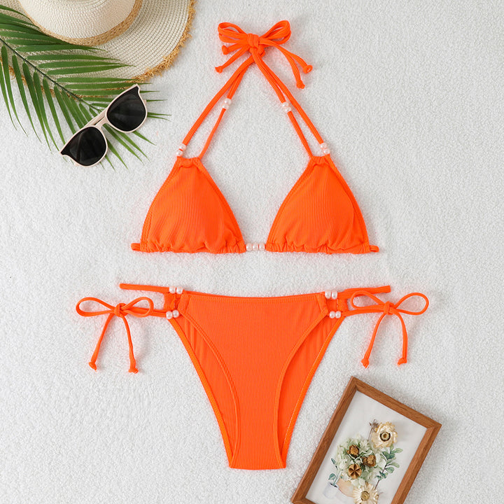 Damen Triangel-Bikini mit raffinierten Perlenakzenten Drune
