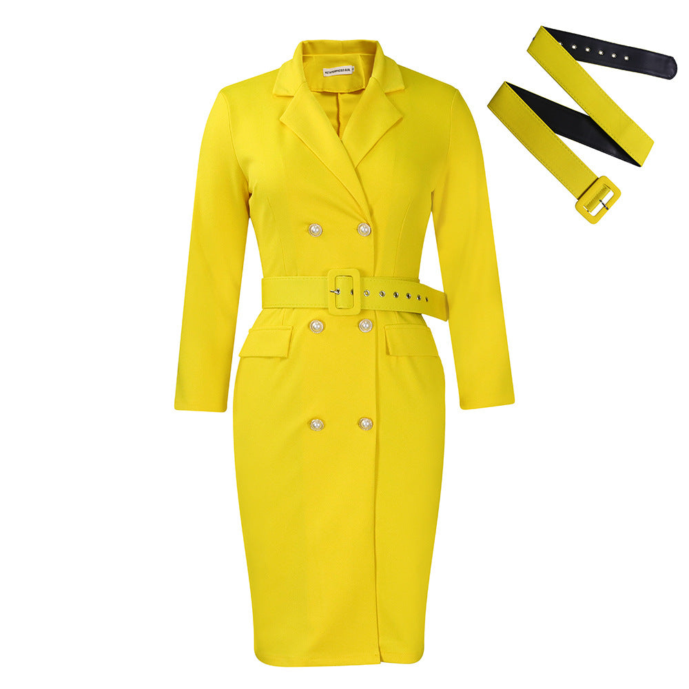 Damen Blazer-Kleid mit tailliertem Schnitt und abnehmbaren Gürteln Drune